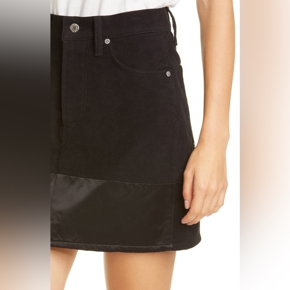 HELMUT LANG Black Femme Utility Moleskin Tuxedo Mini Skirt size 27 NWT - Picture 15 of 15
